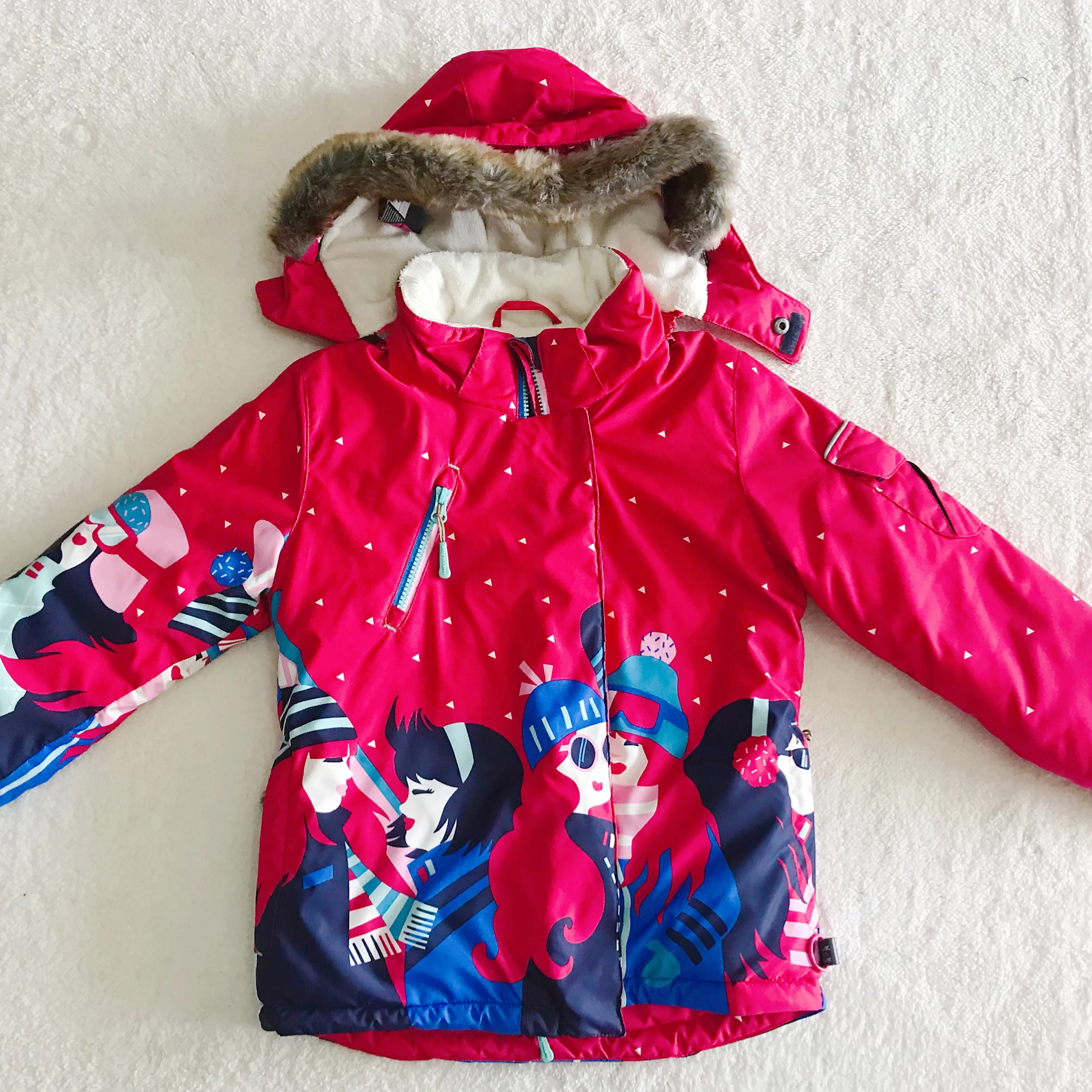 
kids vintage one piece ski suit kids winter coat mountain ski jacket girls print jacket 