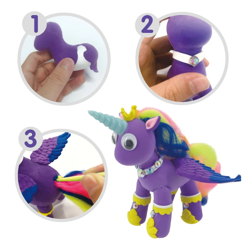 make your own unicorn kids crafts diy modeling clay super light soft air dry clay kit