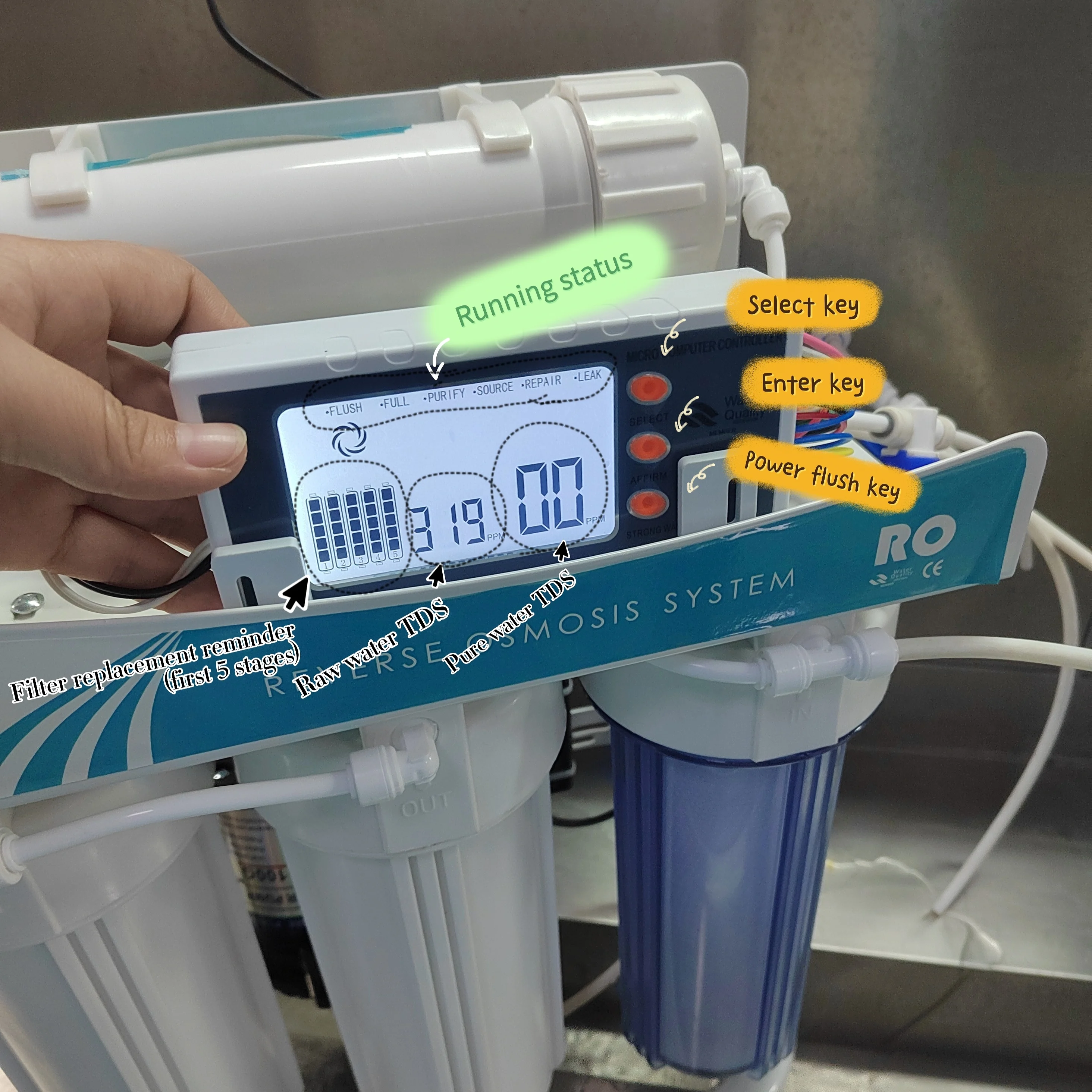 8 stages 100GPD+UV+TDS display  Reverse Osmosis Water System for home water purifiers