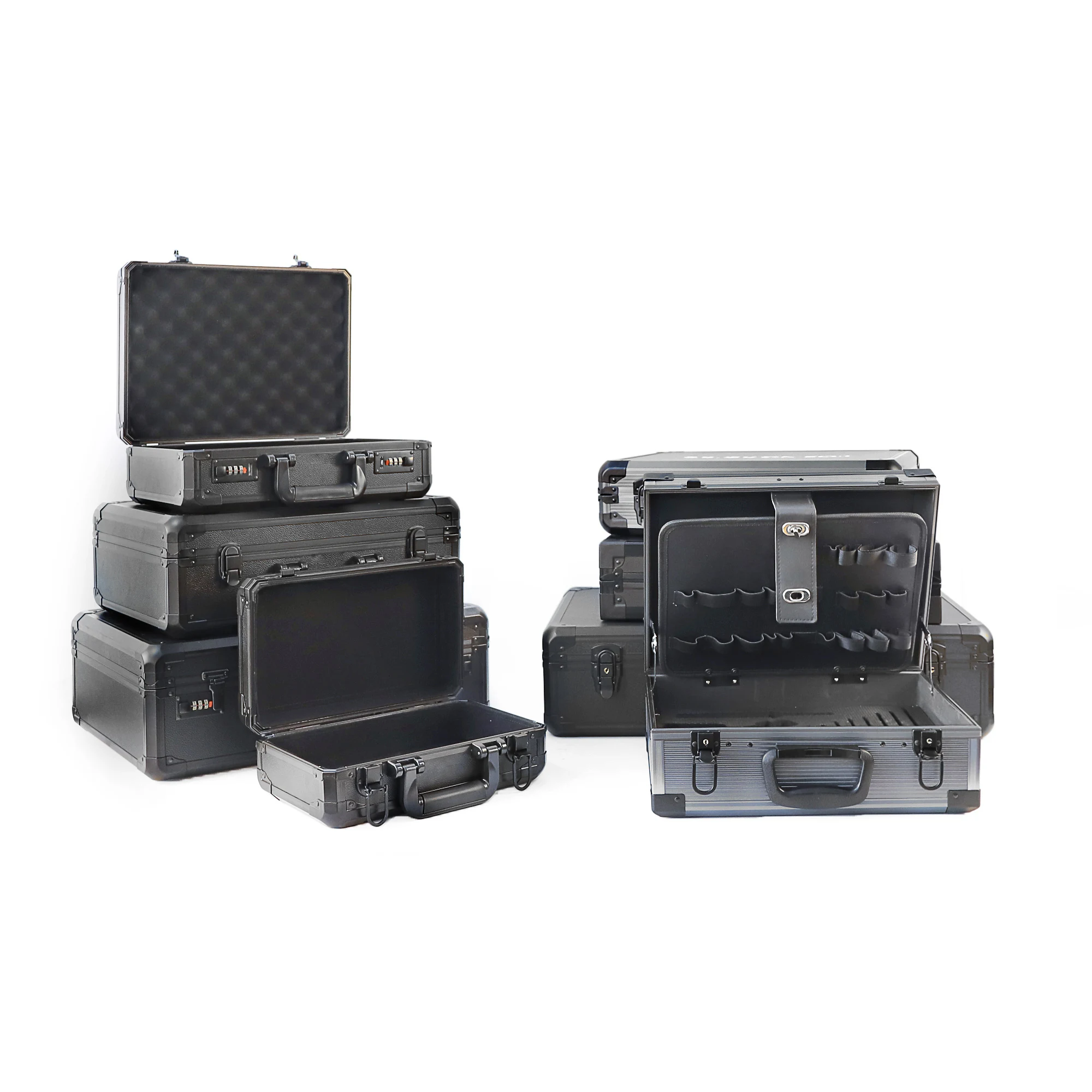 Custom Hard Carrying Storage Flight Lock Briefcases Aluminum Tool Cases Box with EPE/EVA Foam