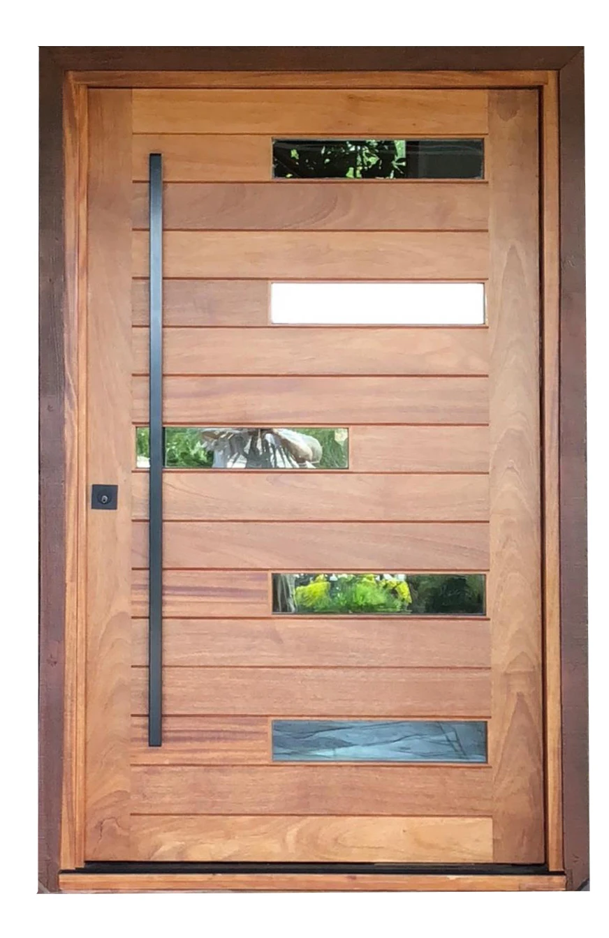 Luxury Decorative Front Pivot Oak Solid Core Wood Front exterior door with glass design for luxury villa/office