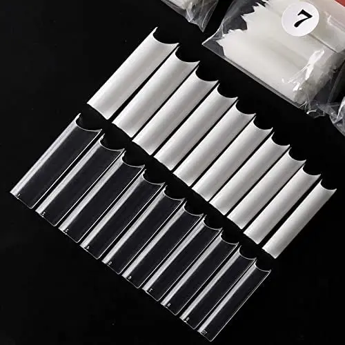 No C Curve XL XXL XXXL Square Nail Tips 3XL Extra Long French Fake Nail Tips 2.2 Inch For Salon Home DIY