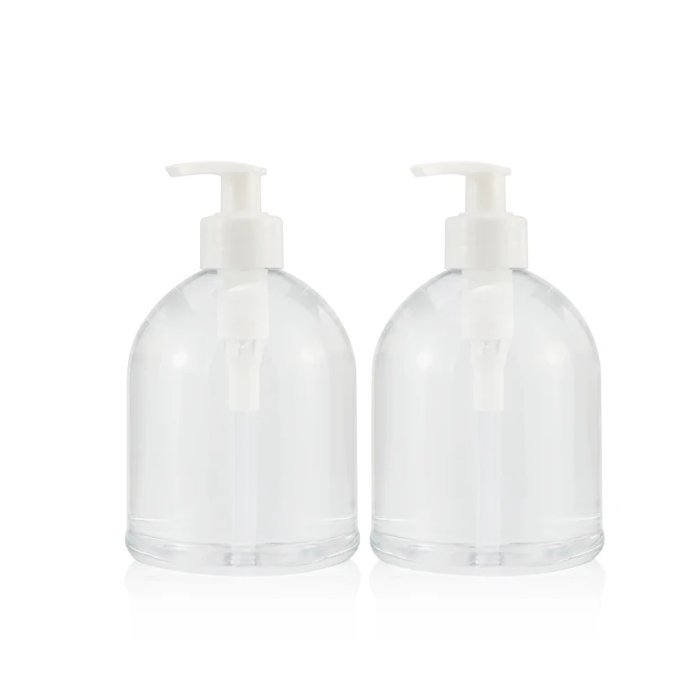 Eco friendly 200ml 500ml empty round bathroom washing dispenser packaging pump liquid plastic hand wash bottle