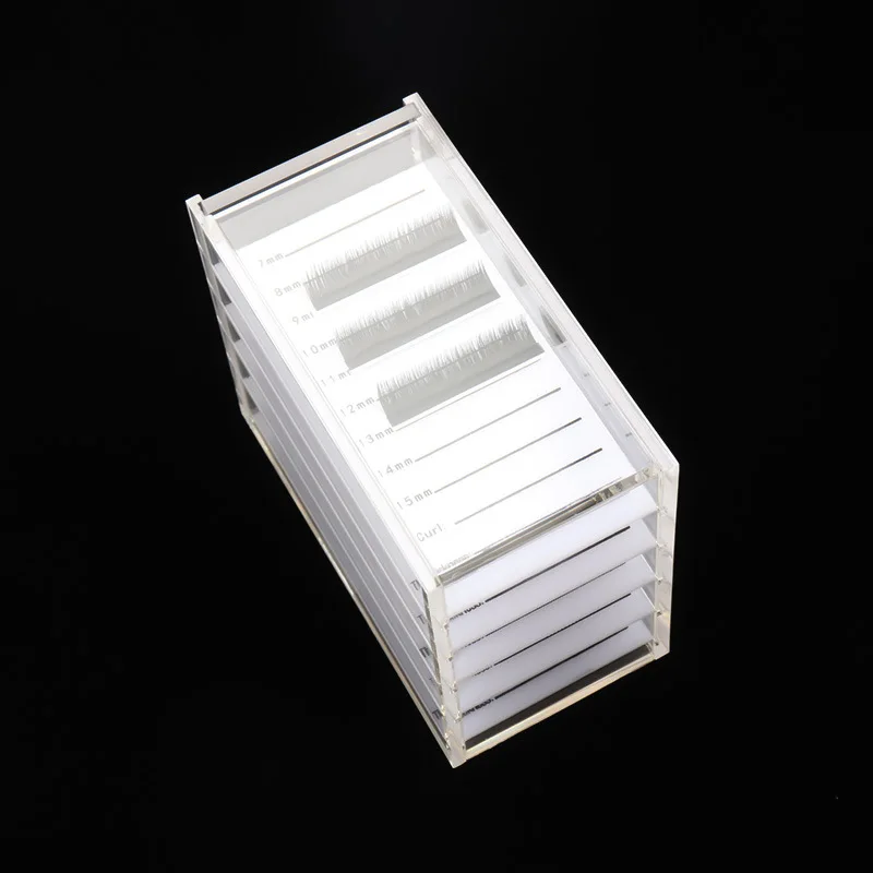 Private Label Acrylic 5 Layers Clear Acrylic Lash Tile Storage Box Eyelash Extension Grafting Tools