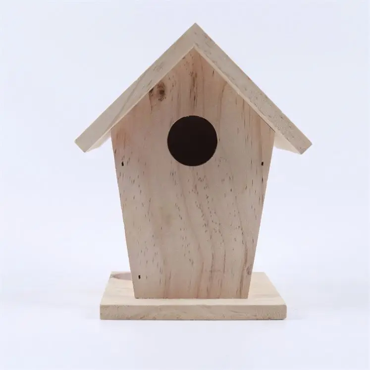 
High Quality Handmade Houses Wholesale Artificial Garden Craft Small For Standing Decorated Wooden Bird House 