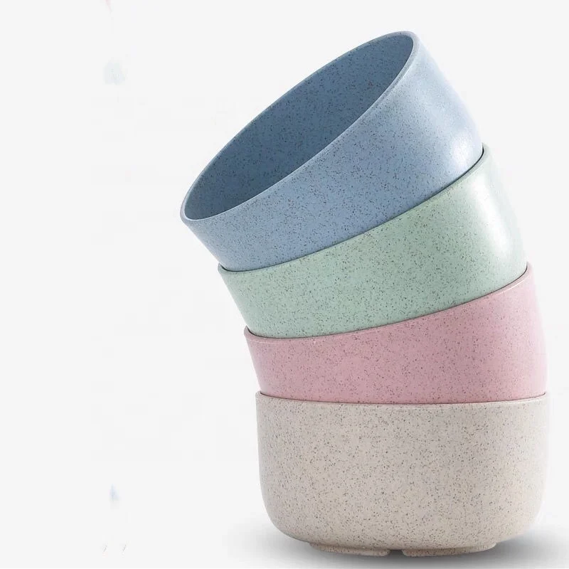 Unbreakable Cereal Wheat Straw Bowls 4pcs Dinner Bowls Fruit Soup Bowl Support Dishwasher Microwave Safe Tableware Set