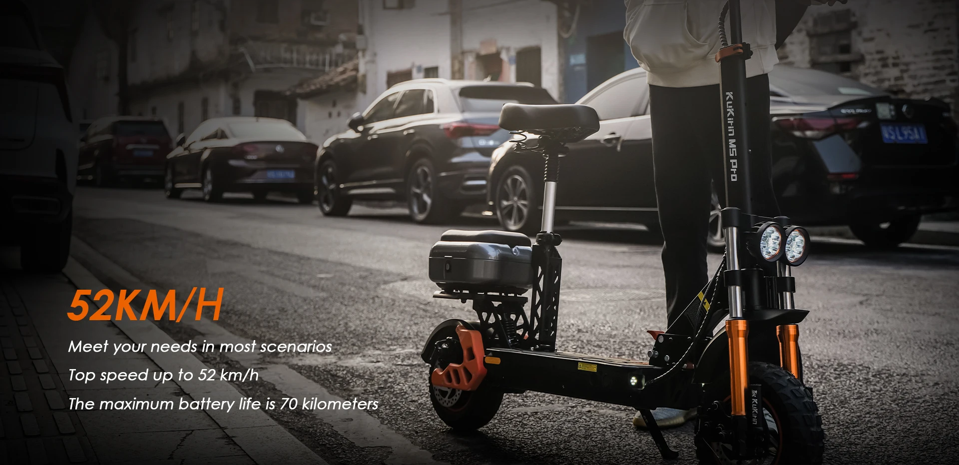 2023 New Eu Uk Warehouse Manned Seat Kugookirin 48V Adult Kukirin M5 Pro Storage Box Electric Scooters Free Shipping