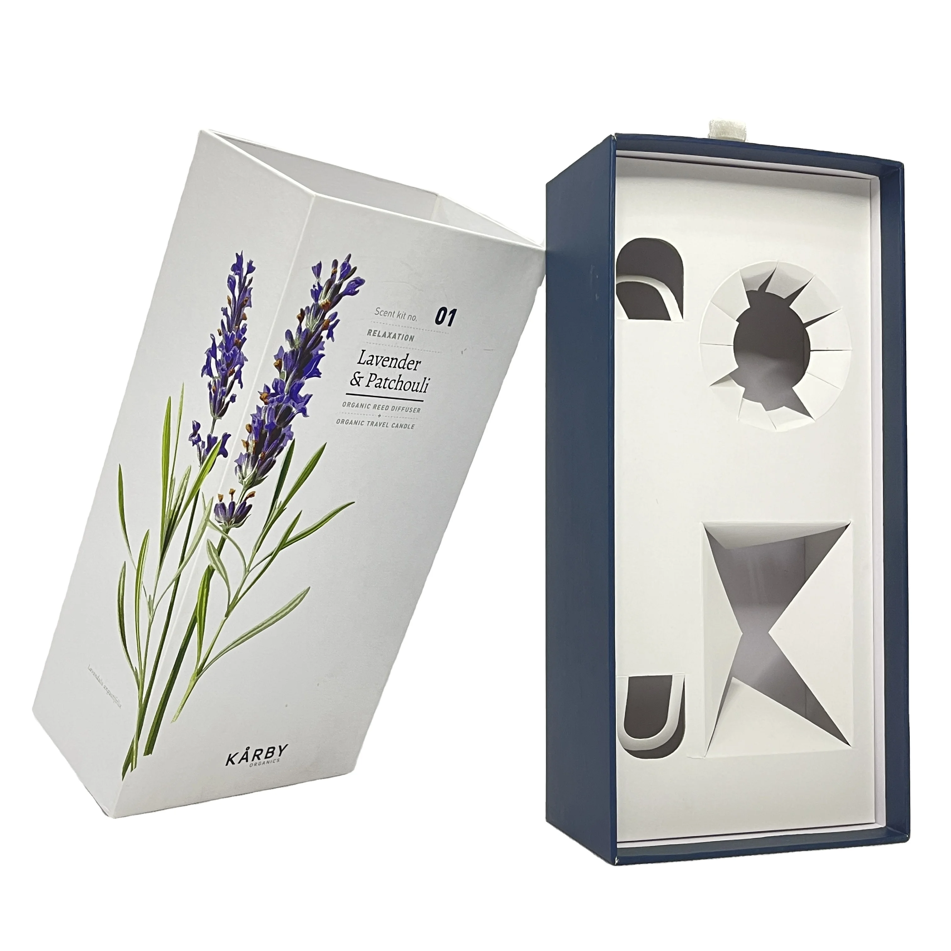 Reed Diffuser Packaging Paper Gift Box Rose Petal Lavender Flower Essential Oil Manufacture Recyclable Organic Aromatherapy Box