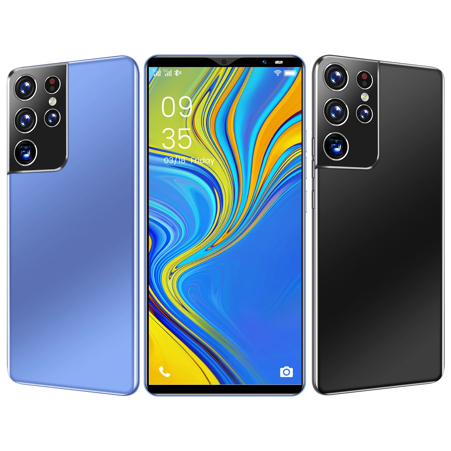  2021 новейшая Горячая Настройка Android смартфон S21 U 5 8 дюймов 4800 мА/ч ГБ + 128 Гб большой объем памяти также GSM 5G чехол для мобильного