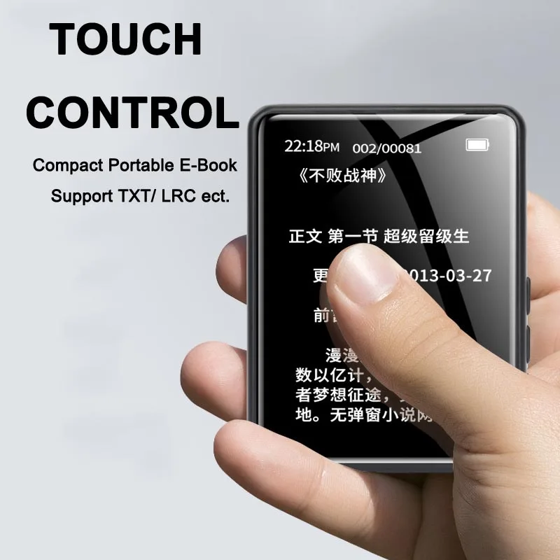 X6 2.4 inch Mini MP3 Player Blue tooth HD Touch Screen External Playback Music Player HiFi Sound MP4 MP5 Video Portable Player