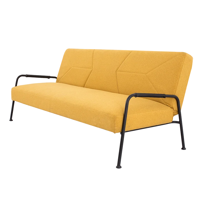 Nisco Futon, Fish Bone Quilted Memory Foam Convertible Sofa Bed and Couch, Metal frame arm, 2 invisible legs, grey