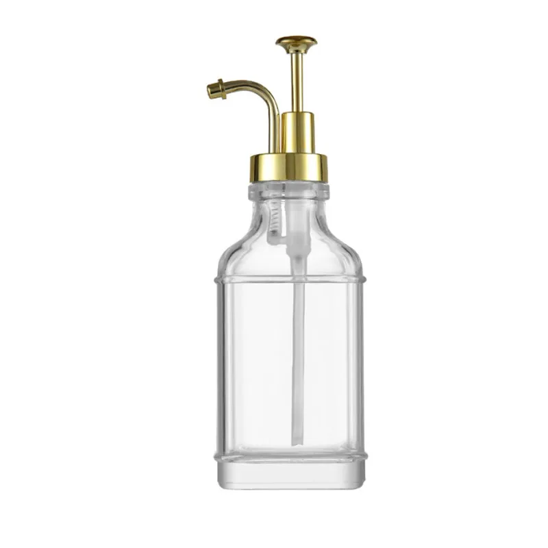 Larix Bathroom Accessories Glass Soap Dispenser Glass Bottle Coffee Syrup Dispenser with Pump