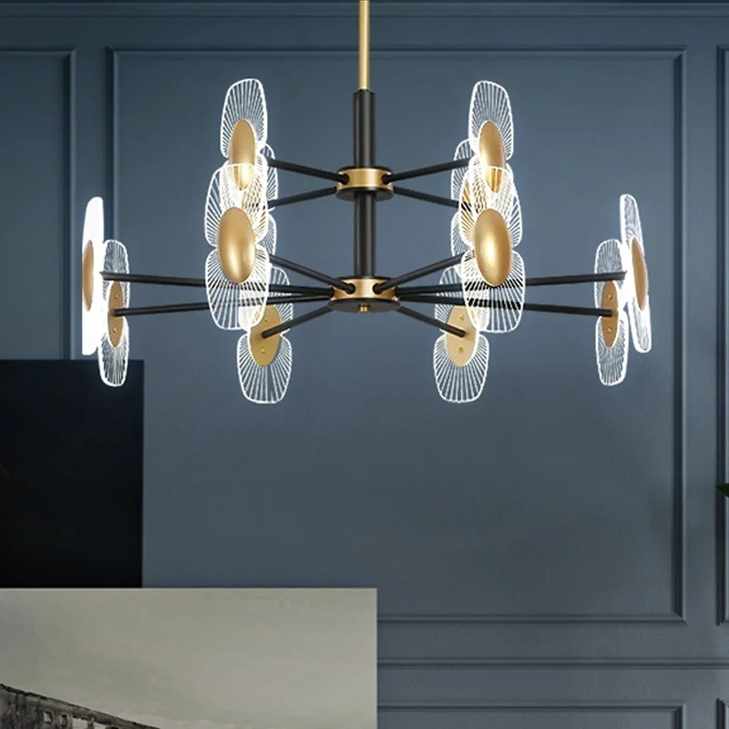 80W modern fancy large adjustable arms lamps for dinning room long table led chandelier pendant lights