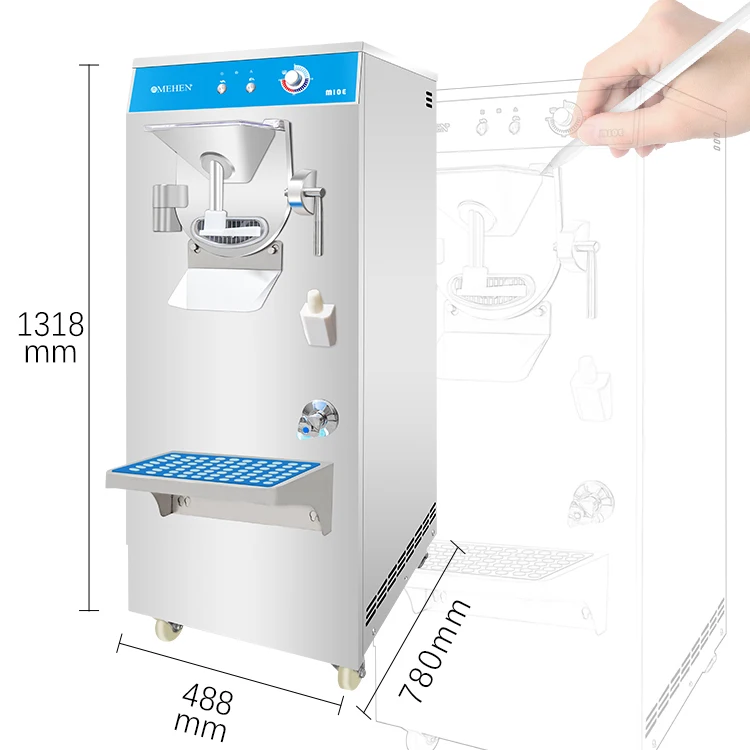 MEHEN M10E 20-40L/H Stainless Steel Italian Hard Gelato Ice Cream Machine Mehen Batch Freezer
