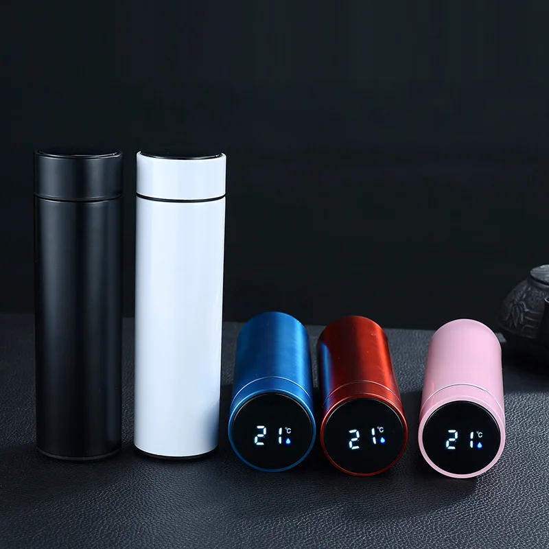 500ml Custom Logo Sport Luxury Smart Vacuum Insulated Flask Stainless Steel Thermo Led Temperature Remind Display Water Bottle