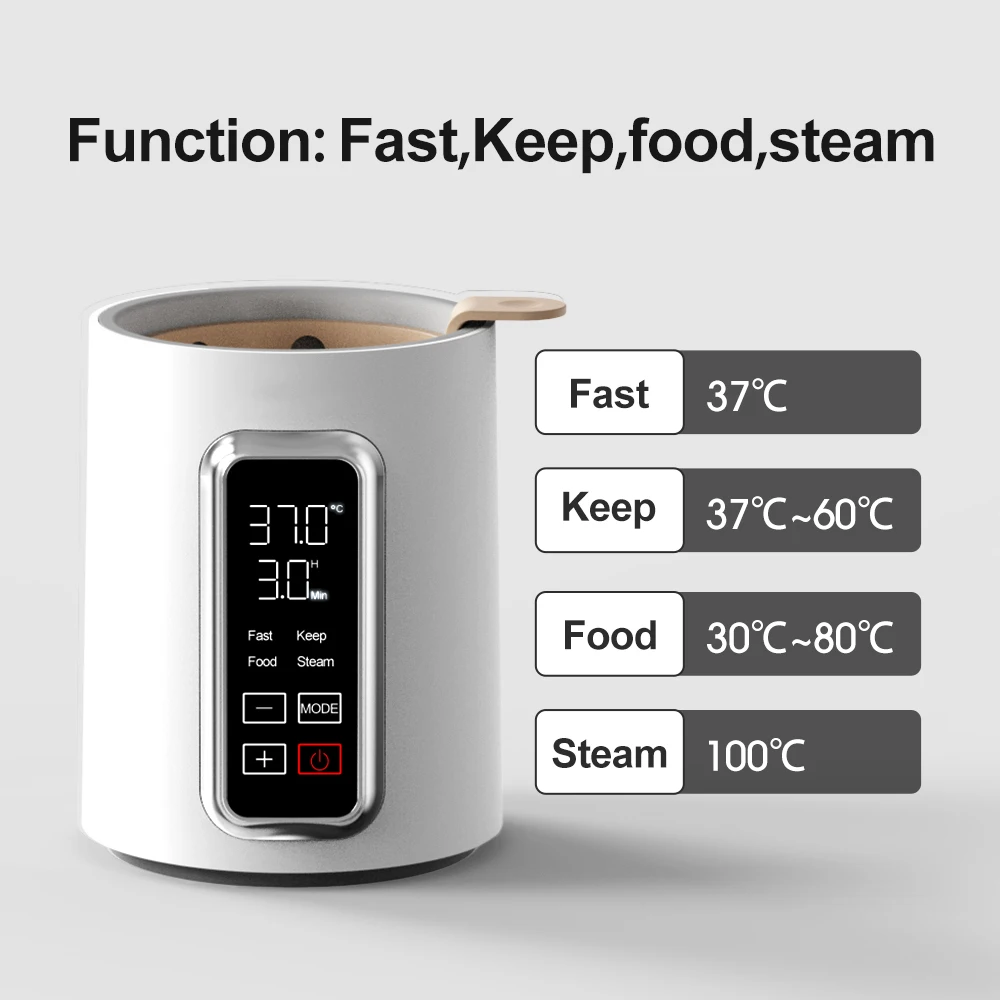Portable 4-in-1 Baby Bottle Warmer & Sterilizer New Design Single Bottle Feeding Bottle Warmer Heating Defrosting Warmer