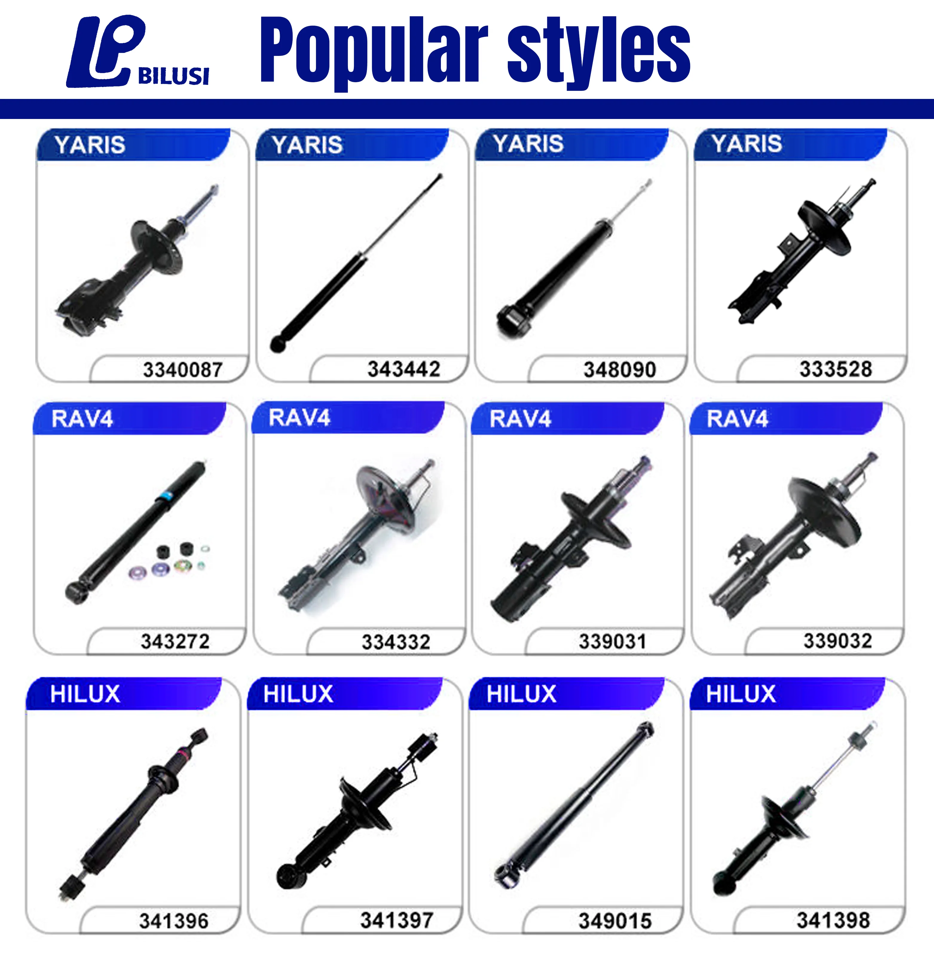 Bilusi Rear Shock Absorbers For Toyota Alphard Vellfire H2 Previa III R2 R5 349002 Oem:48530-28070 48530-80358