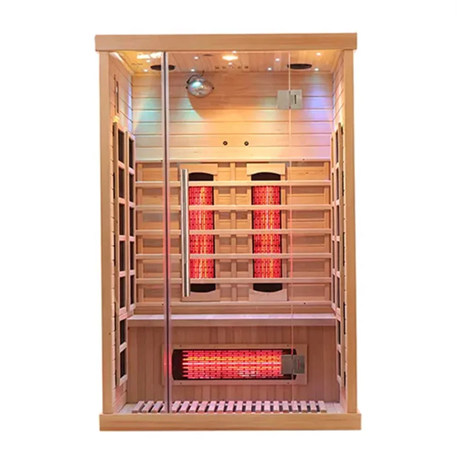 2024 Hot Selling Double Person Infrared Sauna Malaysia Solid Wood Carbon Fiber For Indoor Sauna with Digital Control Panel
