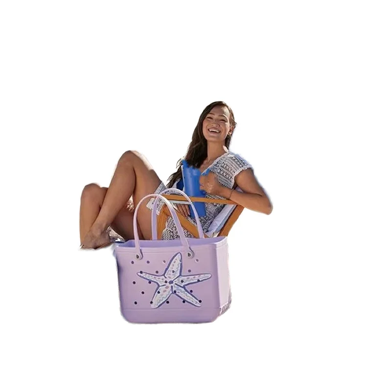 Factory OEM ODM Large Medium Small Bogg handbag Waterproof durable Rubber Silicone EVA Foam Beach Bag EVA Rubber Bag