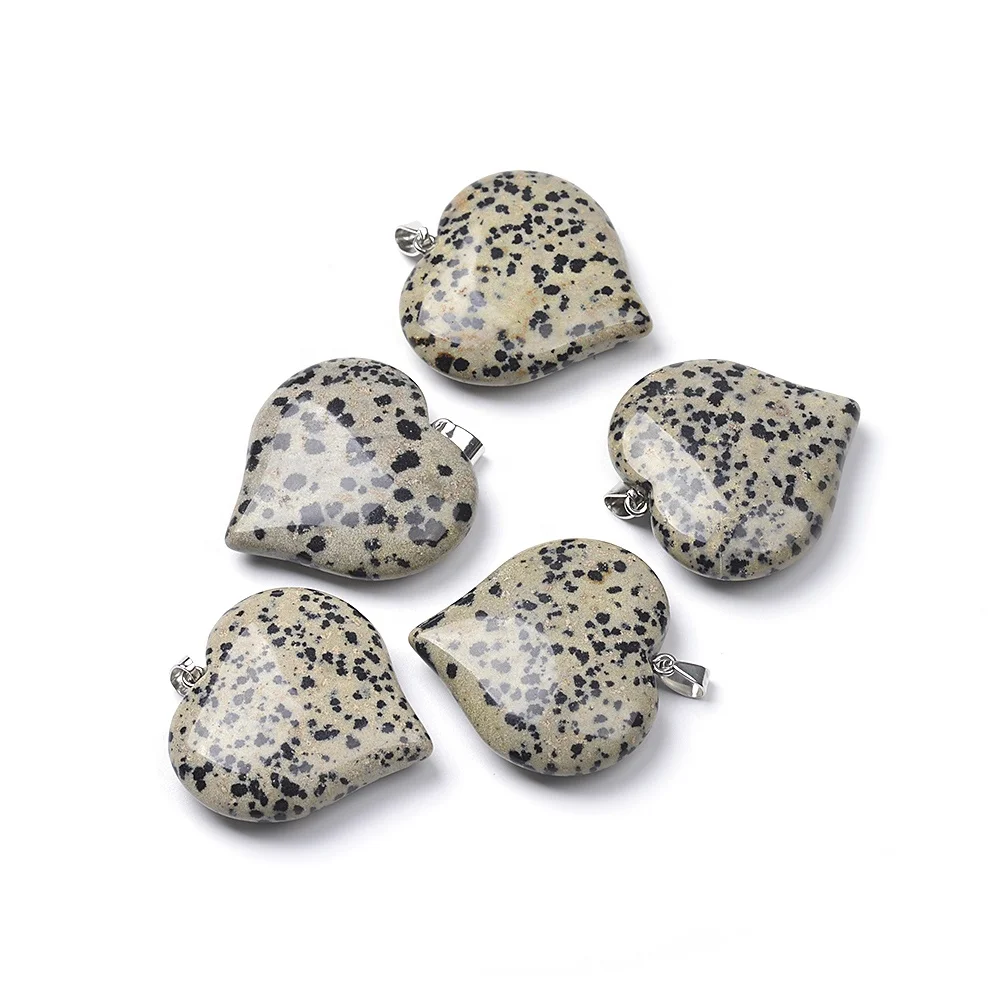 Cliobeads 40X40X11mm Gemstone Heart Pendants Sodalite Unakite Agate Stone Pendants For Jewelry Making