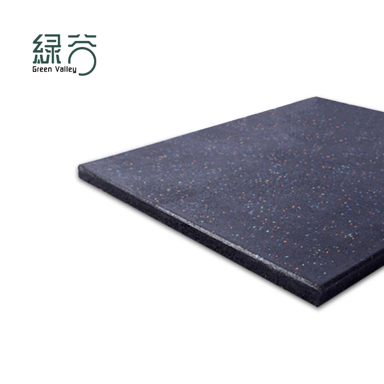China 17 Years Factory Wholesale Wear Resistance Gym Rubber Flooring Black With 15% Speckles Gym Rubber Tiles