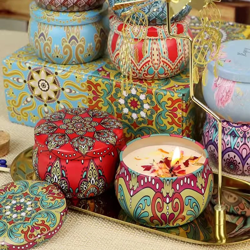 Travel Tin Scented Candles Fragrance Portable Tin Jar Aromatherapy Candles