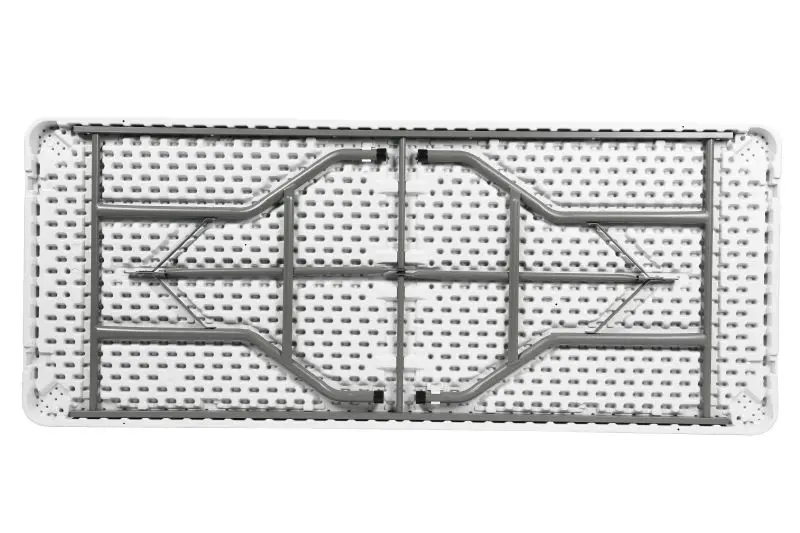 Modern Rent Furniture 8FT Rectangle Table Folding Dining Event Wedding Table Picnic Rectangle Plastic Portable Metal Frame Table