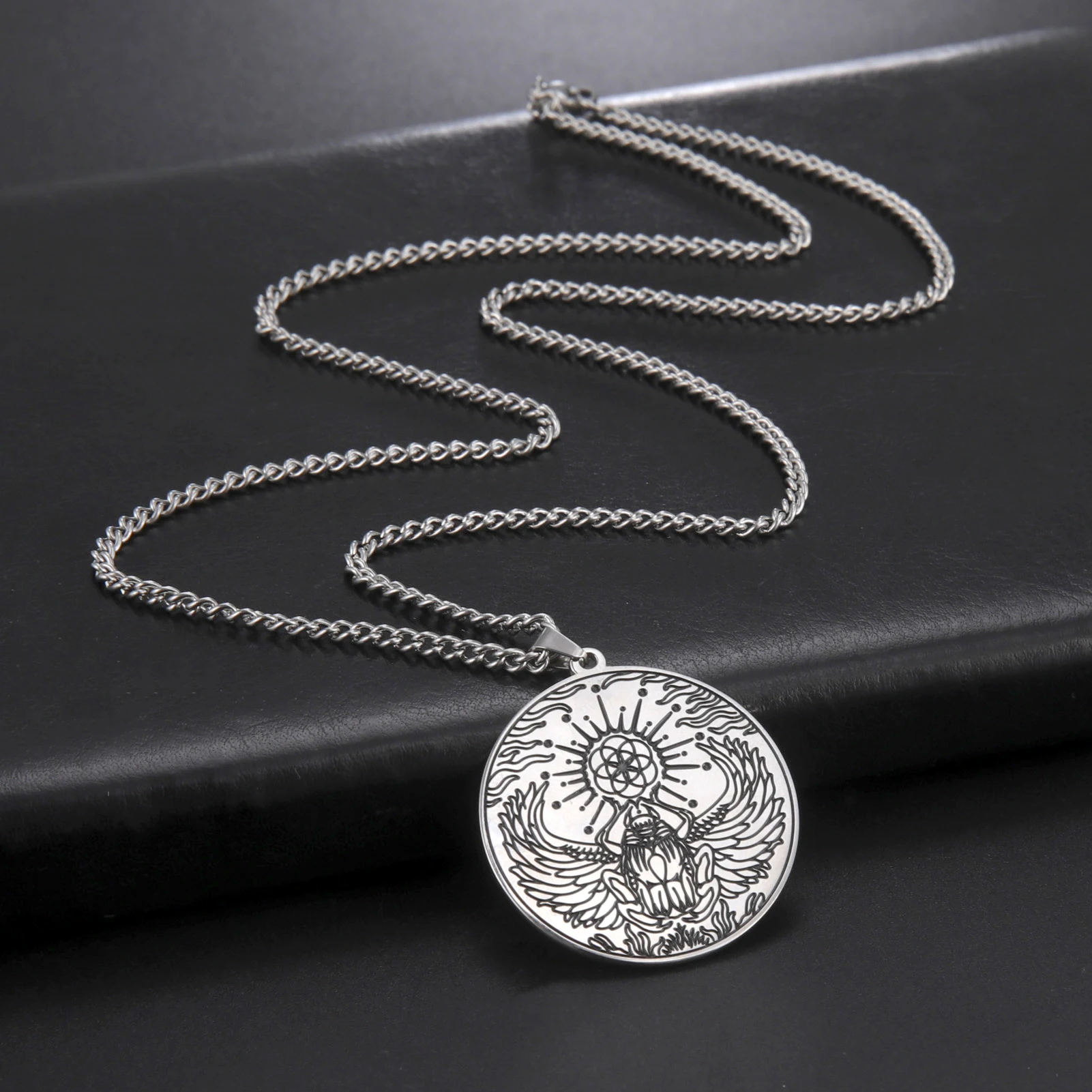 Лидер продаж ожерелье с кулоном в виде семени жизни древнем египетском стиле священный геометрический АНКХ-крест талисман ювелирные изделия из нержавеющей стали