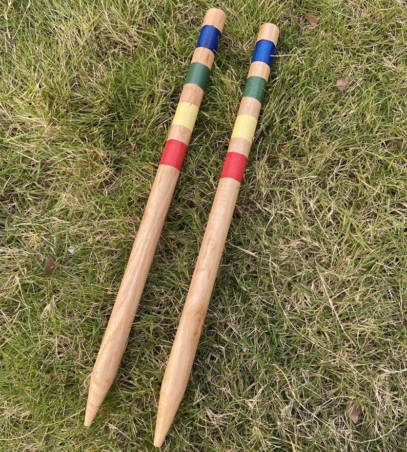 
Outdoor Sport Game Wooden Croquet Set Game Four / Six Player Colored Balls With Carry Bag 