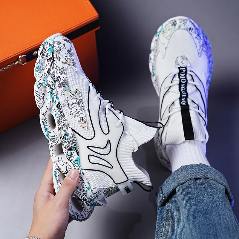 2023 New Fashion Men Sport Tennis Shoes Breathable Running Sneakers Men Casual Walking Shoes Platform Athletic Sneakers Footwear