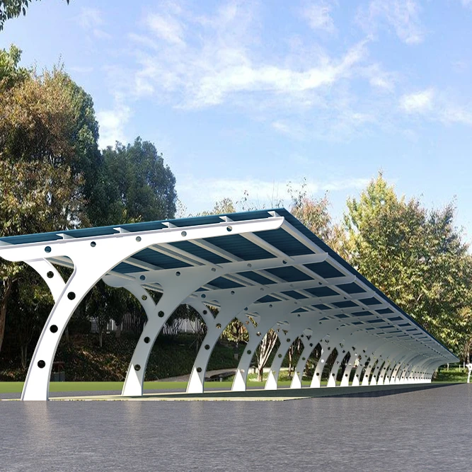 XZ OEM ODM Custom stainless steel frame landscape solar shade canopy carports parking shed