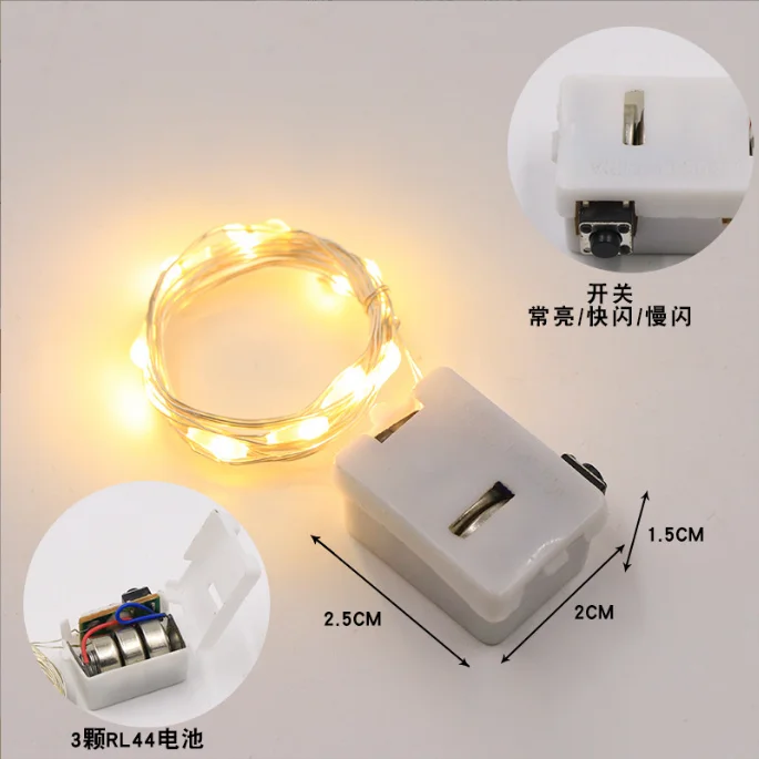 Leds Mini Micro Copper Wire Light Battery Operated 1M 10Leds 2M 20Led 3M 30 Led Festival Strip String Fairy Lights