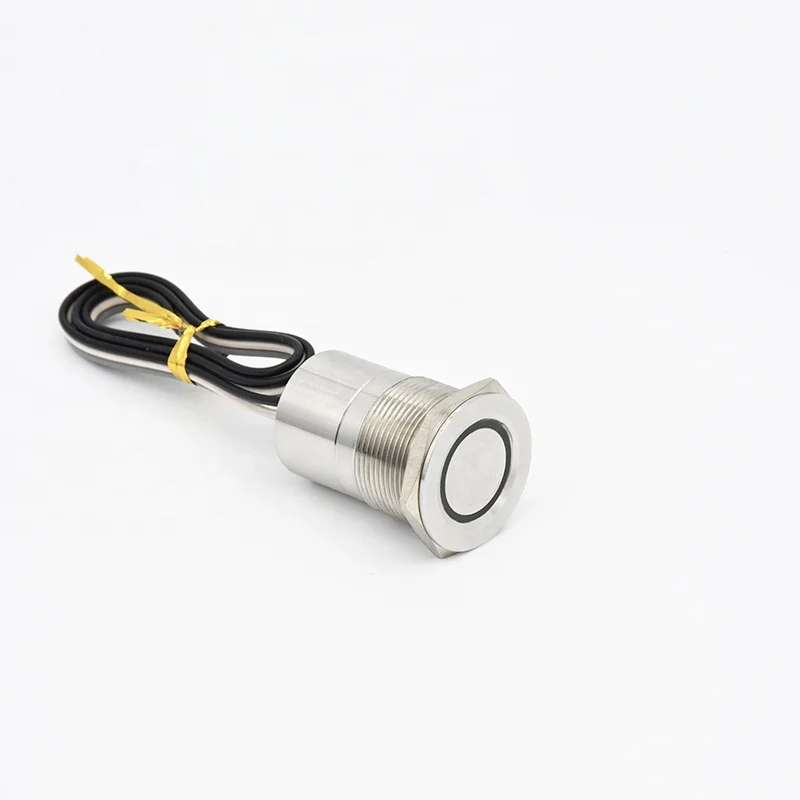 22mm Waterproof IP68 Metal Capacitive Touch Switch 16mm 19mm 25mm 30mm 1NO Or 1NC Momentary Or Latching  Silver Color