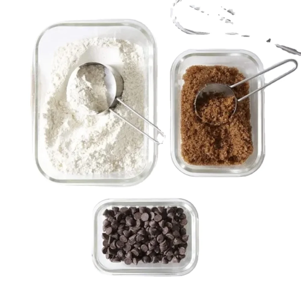 Oven Safe Glass Food Container With Bamboo Lid Meal Prep Glass Food Container  Set With Bamboo Lid