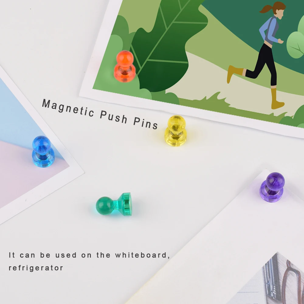 CTZD 24 Pack Color Push Pin Refrigerator Magnets Magnet for Whiteboard Fridge Magnet Push Pin