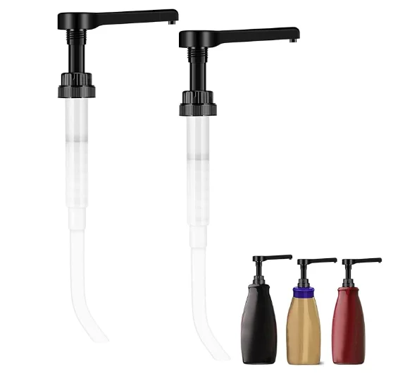 2 Pcs Syrup Pump Dispenser for 64 oz Syrup Bottles Reusable Sauce Pump Coffee Syrup Dispenser Multifunctional Sugar Dispenser