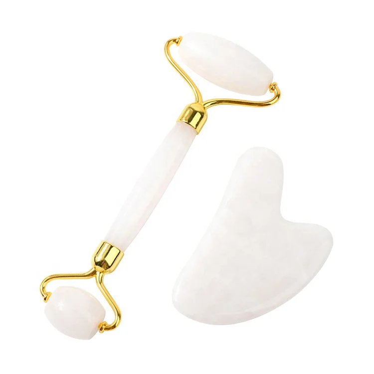 
Body Facial Gua Sha Board Scraping Massage Tool White Jade Guasha Stone 