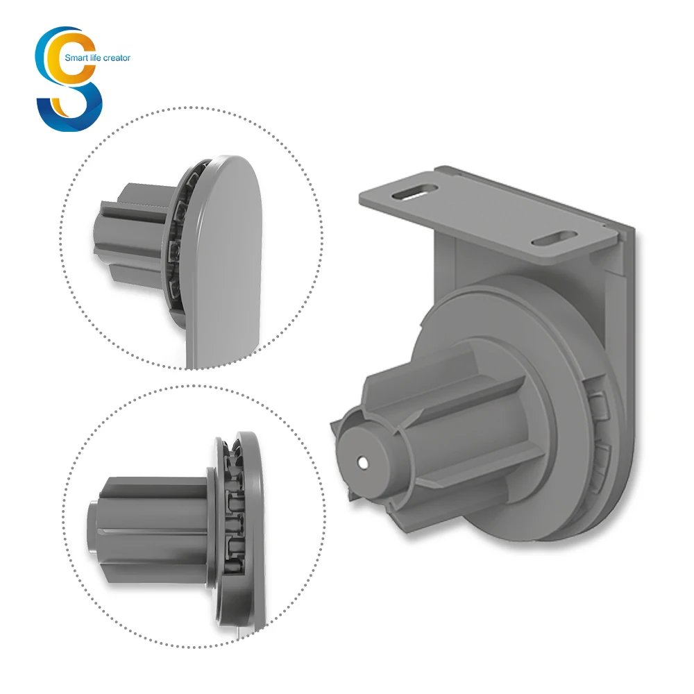 38mm Geared 32 Mm Grey Manual Tube Plastic 32mm Blind Roller Shade Clutch With Metal Brackets