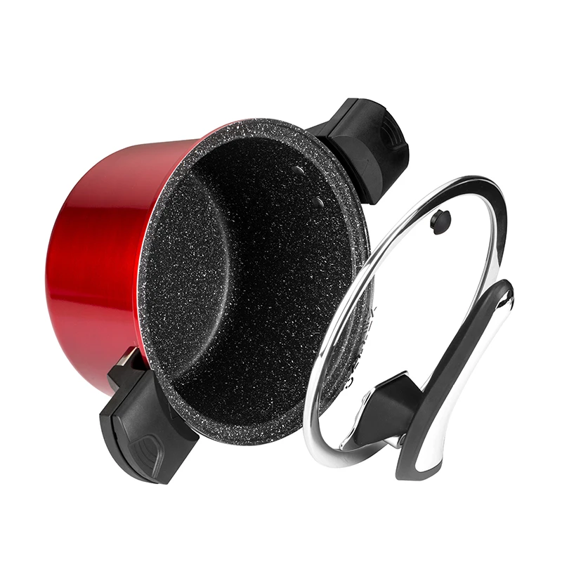 Кованая Алюминиевая антипригарная Кастрюля с мраморным покрытием низкого давления