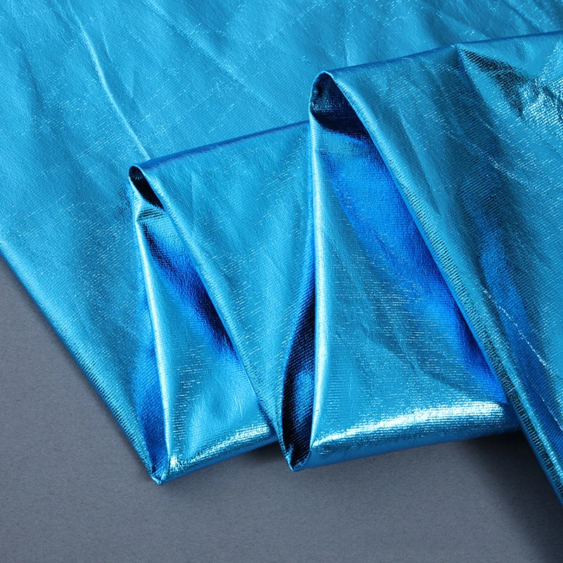 Wholesale 100% Polyester Fabric Metallic Foil Lame Laser Rainbow Fabric for Cloth Iridescent Holographic Stretch Printed Fabric