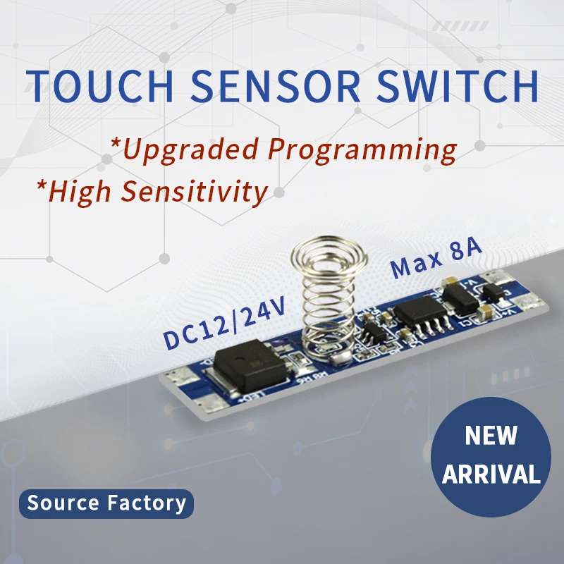 Touch Sensor Light Switch 5V-24V 60W 5A LED Stepless Dimming Capacitive Sensor Module