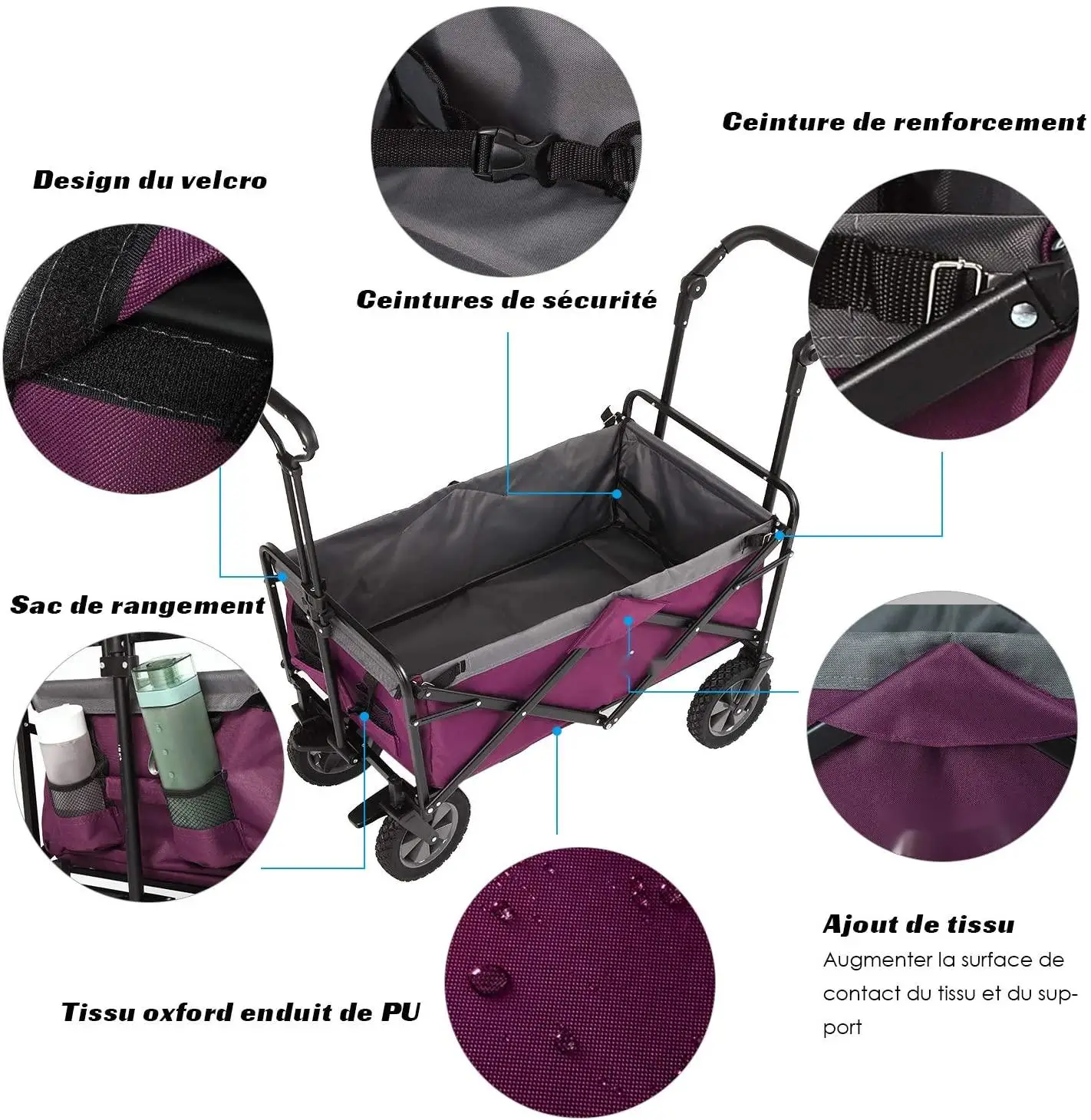 Folding Wagon Beach Hand Cart garden folding carry trolley foldable camping beach