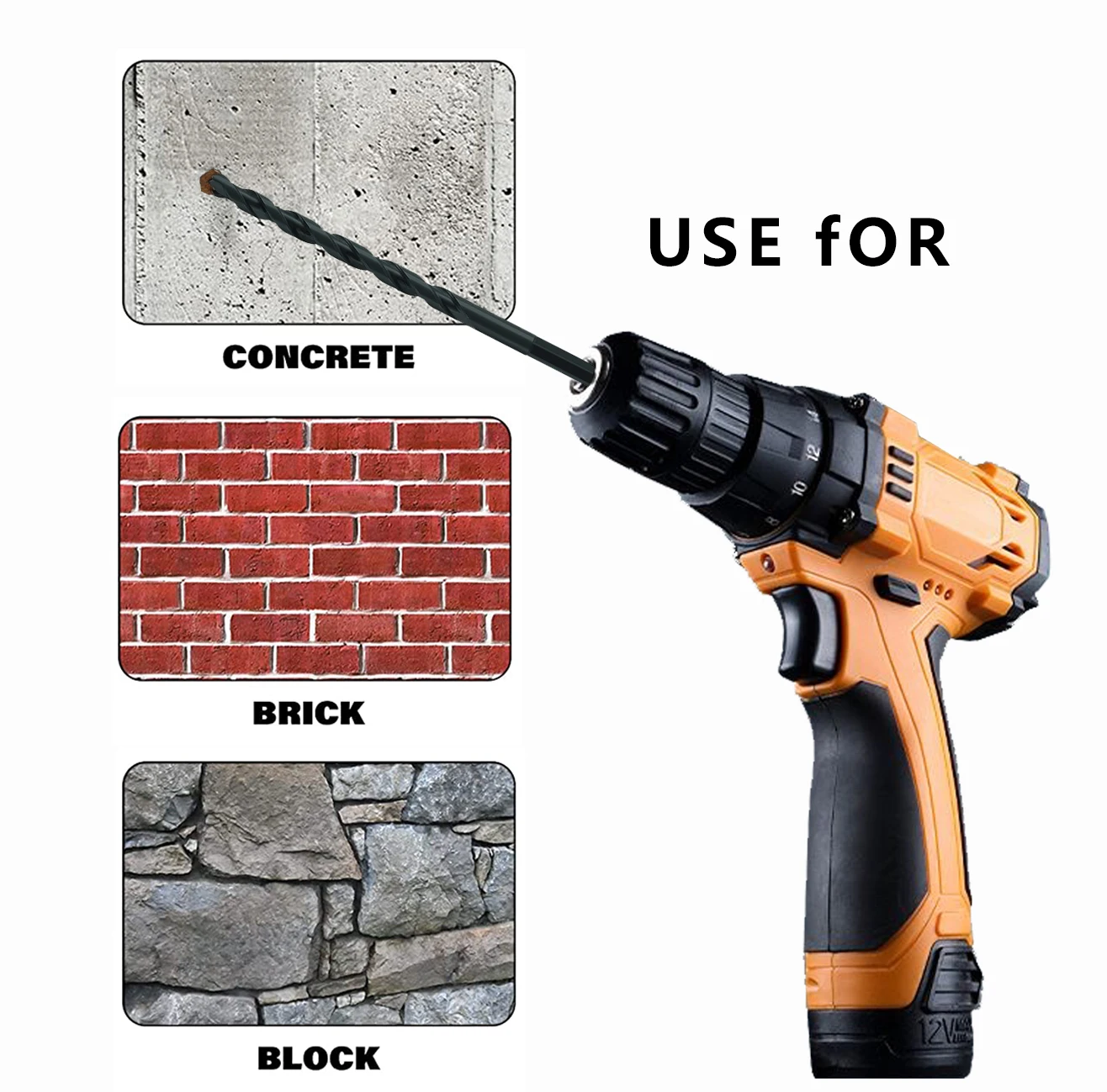 Tungsten Carbide Rotary Hammer Diamond Drill Bit For Masonry & Concrete Carbide Center Drill Bits