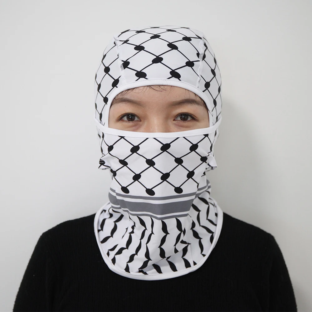 High Quality cotton Custom 1 Hole Full Face Cover Embroidered Balaclava Ski Mask Knitted Beanie Hat