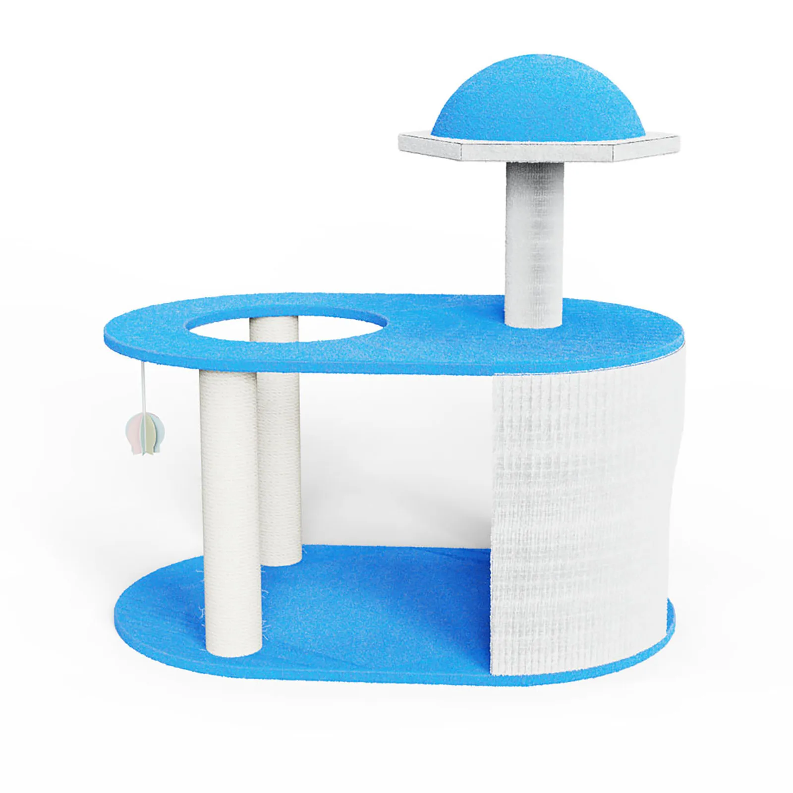 Luxury Santorini Series Pet Cat Climbing Rack Frame Cat Tower Tree With Sisal And High Quality Short Plush