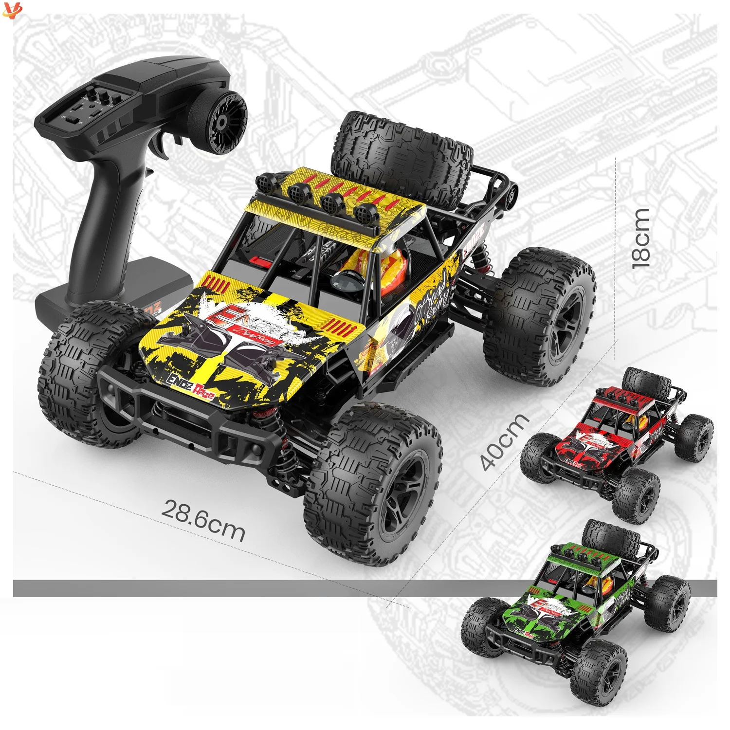 40 км/ч ENOZE 9203E 4WD RC Drift Car игрушки джип высокоскоростной 1/10 бесщеточный электродвигатель Радиоуправляемый металлический автомобиль для подарка