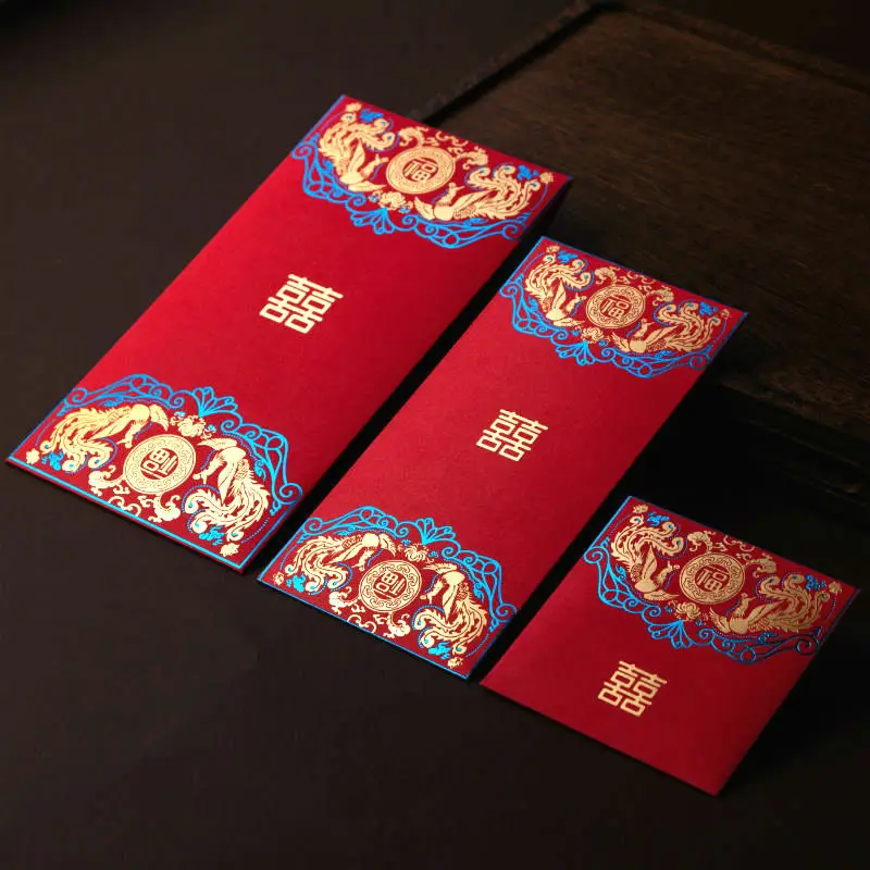 Новый дизайн высококачественный красный пакет модный карман для денег с пользовательским логотипом конверт