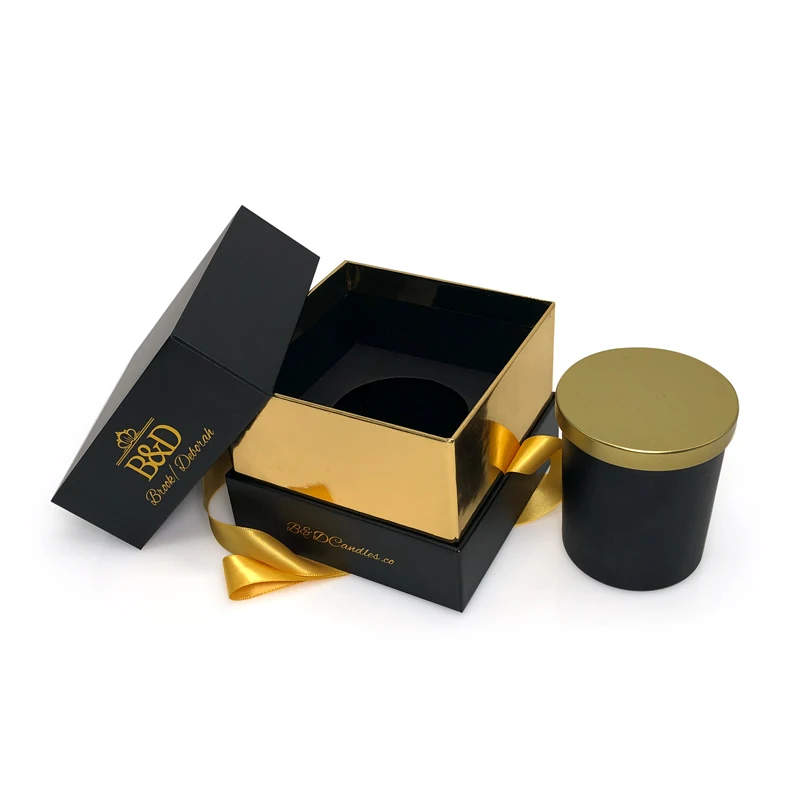 customized design luxury cardboard gift packaging candle jars and boxes,Printed custom Candle Box with lid