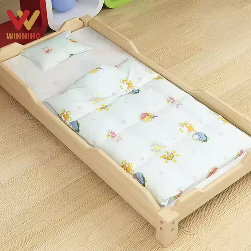Winning Wholesale Movable Montessori Wooden Baby Floor Crib Daycare Baby Bed Kindergarten Furniture Kids Wooden Bed Preschool