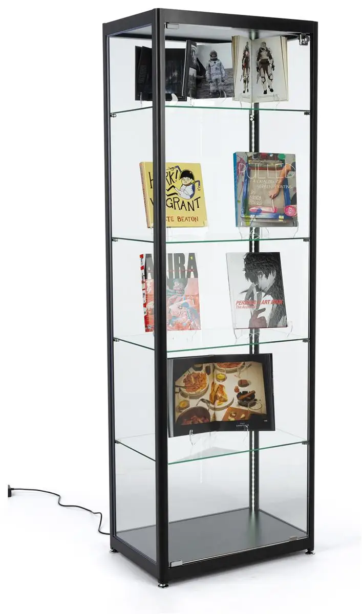 Cheap Price Commercial Glass Display Tower Showcase for Collectibles Lockable Aluminum Frame Display Cabinet